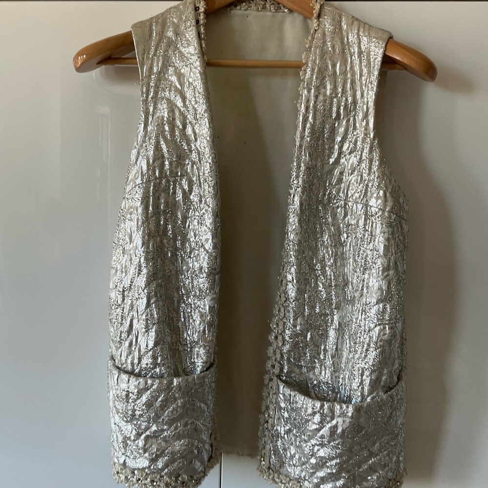 Vest silver with rhinestones